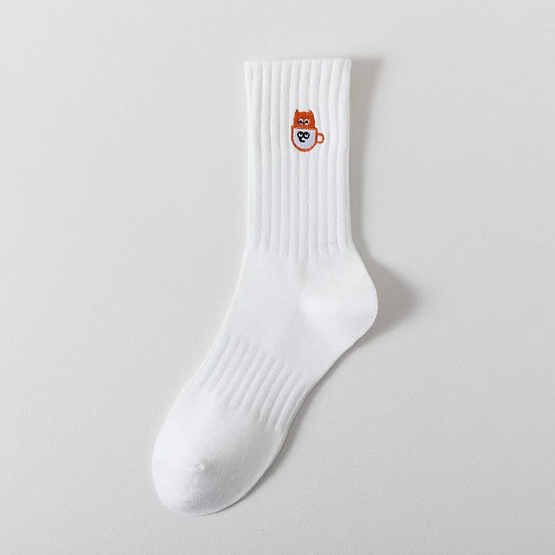 DRAVEN — Cartoon Embroidered Socks – Unisex Harajuku Street Style