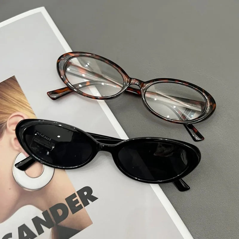 DRAVEN — Small Oval Leopard Sunglasses – Vintage Y2K Chic