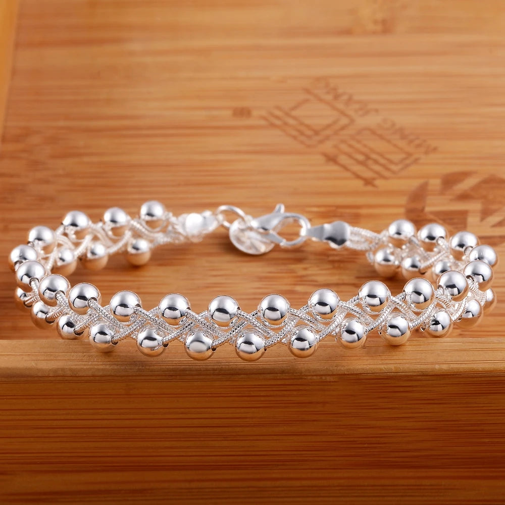 DRAVEN — Braided Silver Beads Bracelet