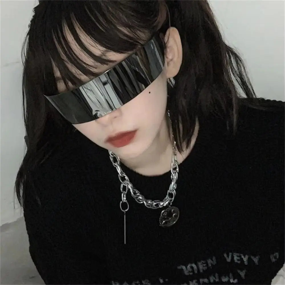 DRAVEN — Futuristic Rimless Sunglasses – Y2K Punk Lightweight Eyewear