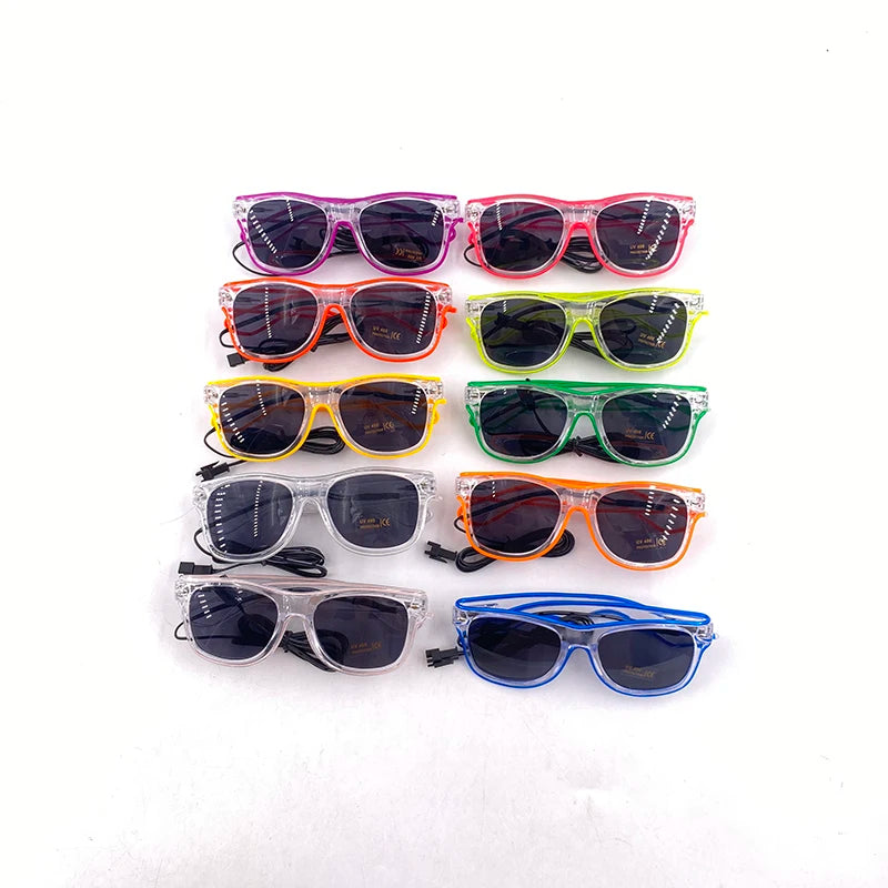 Neon Glow Party Sunglasses – LED Light-Up Style – Elegant Men's Accessory | Accessorio Uomo Elegante