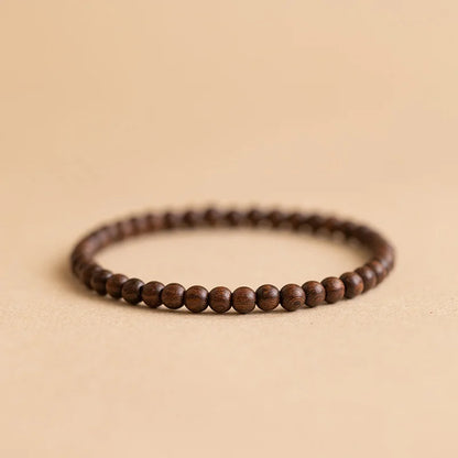 Natural Sandalwood Beaded Bracelet – Elegant Men's Accessory | Accessorio Uomo Elegante