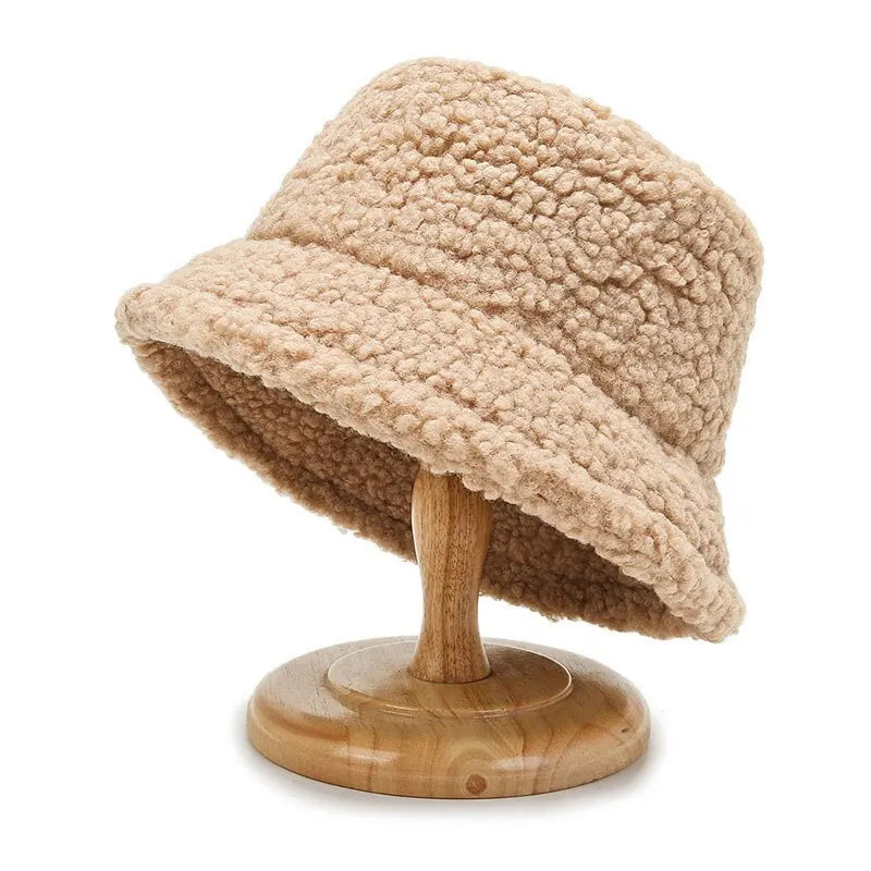 DRAVEN — Lamb Wool Bucket Hat – Unisex Harajuku Winter Style