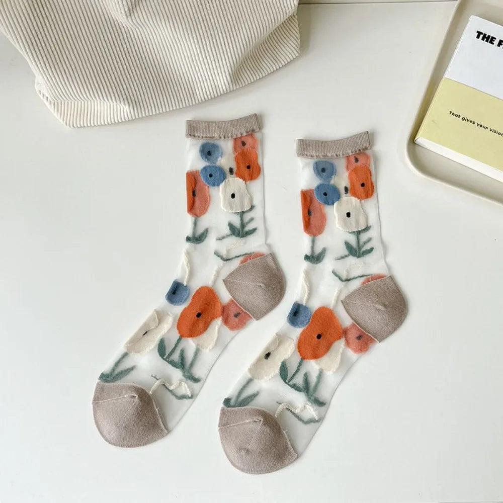 DRAVEN — Transparent Lace Socks – Women’s Sweet Korean Style