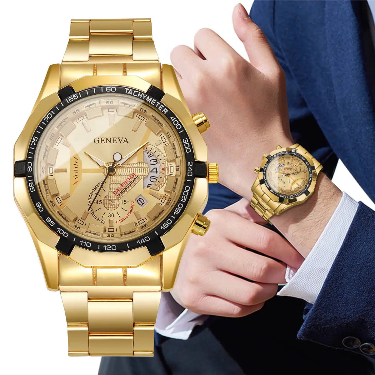 DRAVEN — Business Quartz Watch for Men – Large Dial & Calendar Display
