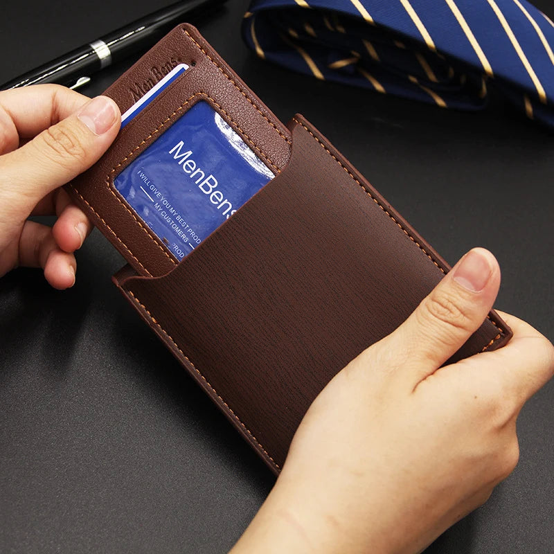 Luxury PU Leather Wallet Men Slim Short Design – Elegant Men's Accessory | Accessorio Uomo Elegante