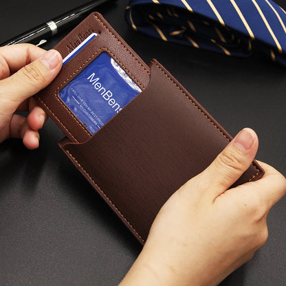 Luxury PU Leather Wallet Men Slim Short Design – Elegant Men's Accessory | Accessorio Uomo Elegante
