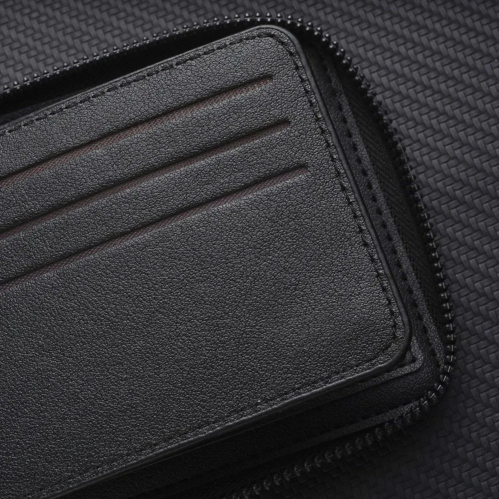 Luxury PU Leather Wallet Men Zipper Foldable Design – Elegant Men's Accessory | Accessorio Uomo Elegante