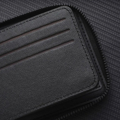 Luxury PU Leather Wallet Men Zipper Foldable Design – Elegant Men's Accessory | Accessorio Uomo Elegante