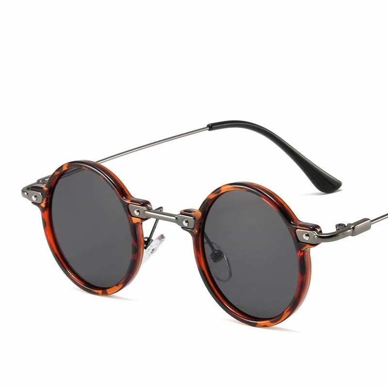 DRAVEN — Round Metal Sunglasses – Retro Steampunk Design