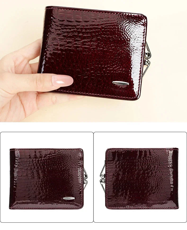 DRAVEN — Luxury Genuine Leather Wallet Women Short Clip Purse
