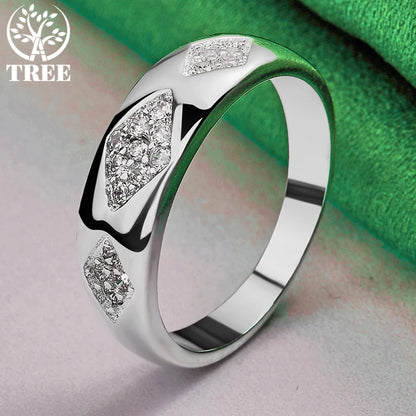 Rhombus Zircon Sterling Silver Ring – Elegant Men's Accessory | Accessorio Uomo Elegante
