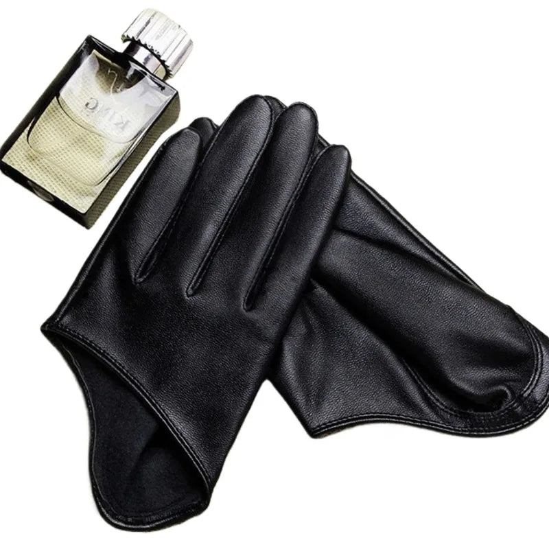 Faux Leather Fingerless Gloves – Women’s Dance Performance Style – Elegant Men's Accessory | Accessorio Uomo Elegante