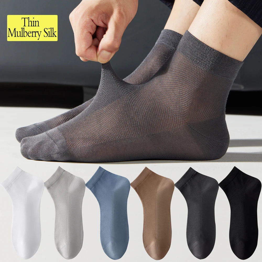 DRAVEN — Mulberry Silk Mid-Calf Socks – Men’s Luxury Business Style