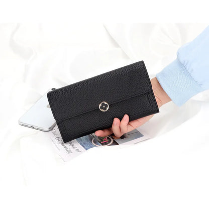 Genuine Leather Long Wallet Women 2025 Cowhide Clutch – Elegant Men's Accessory | Accessorio Uomo Elegante