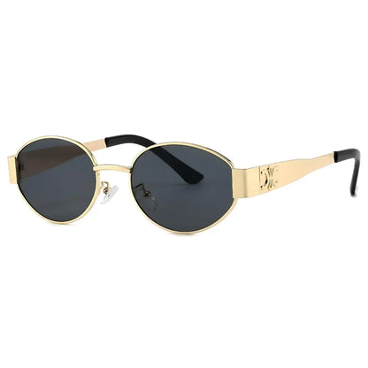 Luxury Metal Sunglasses – Stylish Oval Design – Elegant Men's Accessory | Accessorio Uomo Elegante