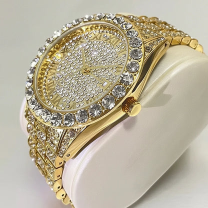 Ice Rebellion — Full Stone-Set Men’s Steel Watch – Elegant Men's Accessory | Accessorio Uomo Elegante