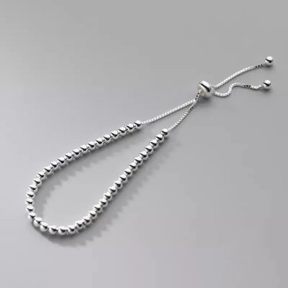 Solid 925 Sterling Silver Beaded Bracelet – Elegant Men's Accessory | Accessorio Uomo Elegante