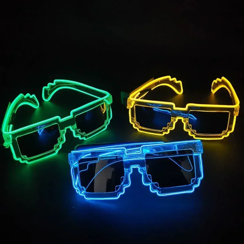 Glow-in-the-Dark LED Sunglasses – Mosaic Party Style – Elegant Men's Accessory | Accessorio Uomo Elegante