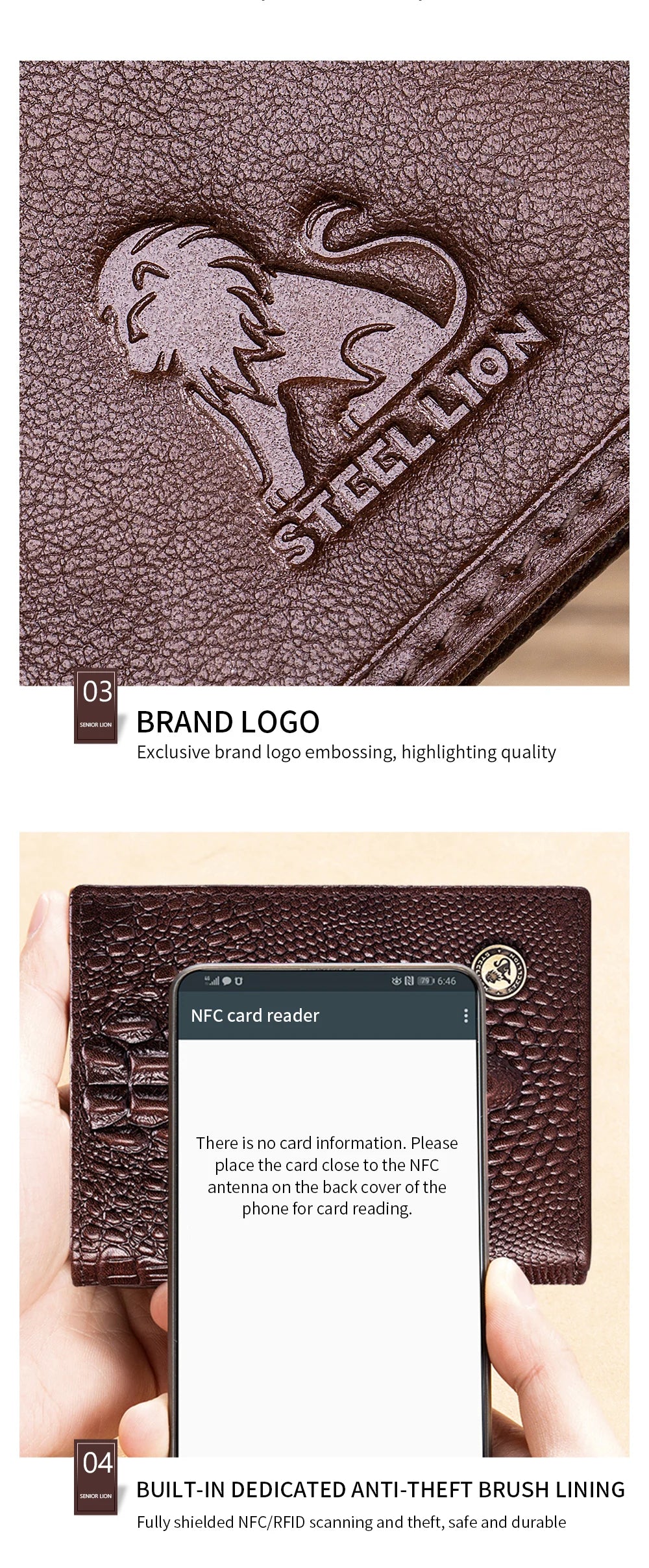 DRAVEN — Genuine Leather Crocodile Wallet Men Retro Large Capacity