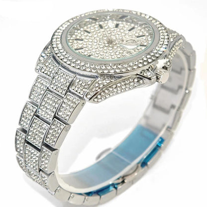 Frost Legend – Men’s Ice Steel Precision Watch with Calendar – Elegant Men's Accessory | Accessorio Uomo Elegante