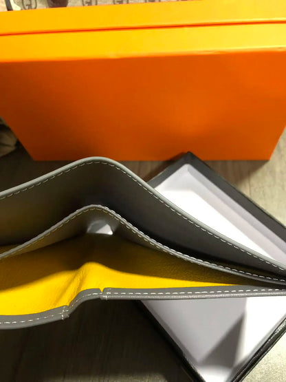 Luxury Embroidered Leather Wallet 2025 Short Slim Design – Elegant Men's Accessory | Accessorio Uomo Elegante