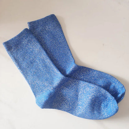 Women's Glitter Silk Socks – Shiny Gold & Silver Tube