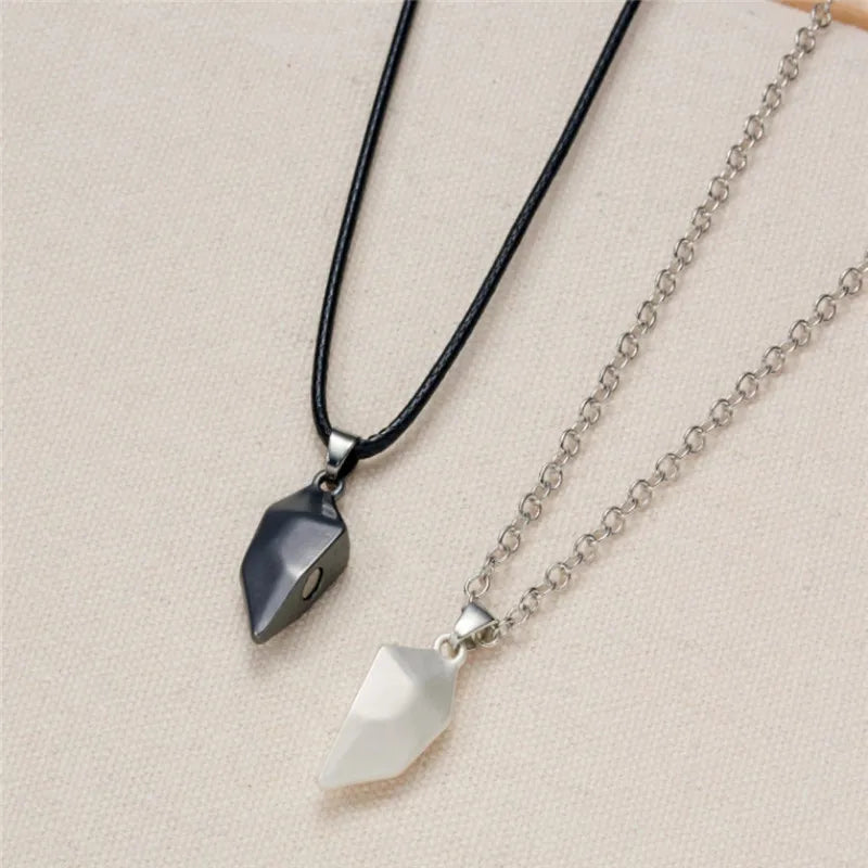 DRAVEN — Magnetic Wishing Stone Couple Necklace – Black and White Pendant Jewelry for Men and Women