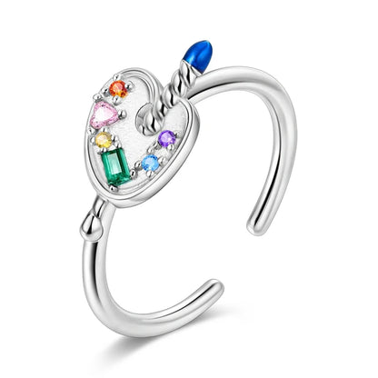 Blue Zircon Butterfly Silver Ring