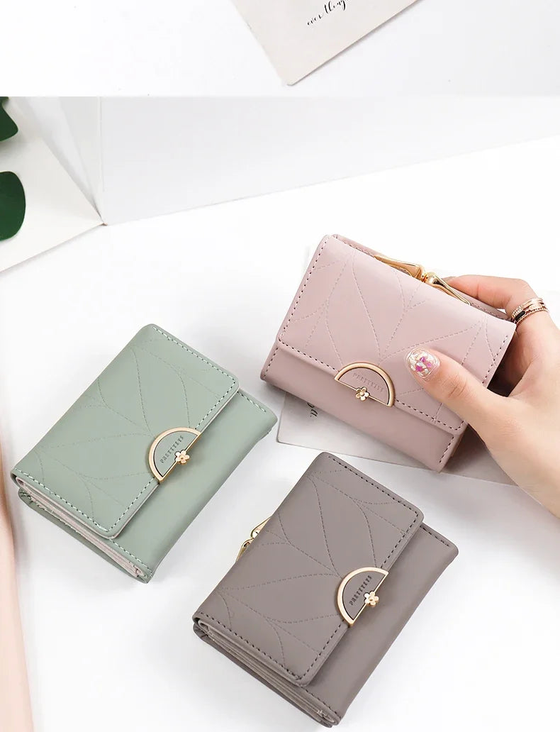 DRAVEN — PU Leather Trifold Wallet Women Summer 2025 Design