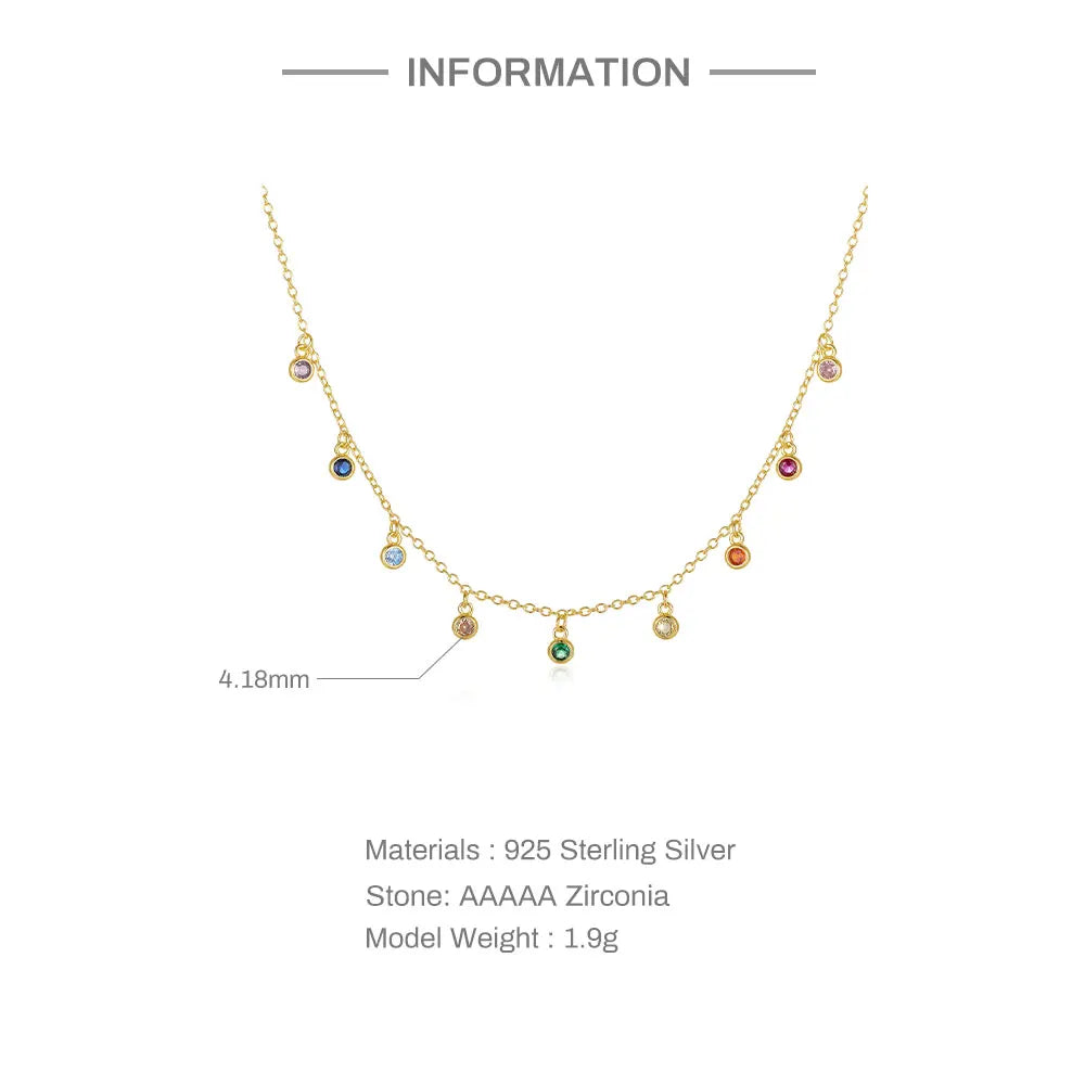 DRAVEN — 925 Sterling Silver Round Zircon Necklace – French Elegant Fine Jewelry for Women