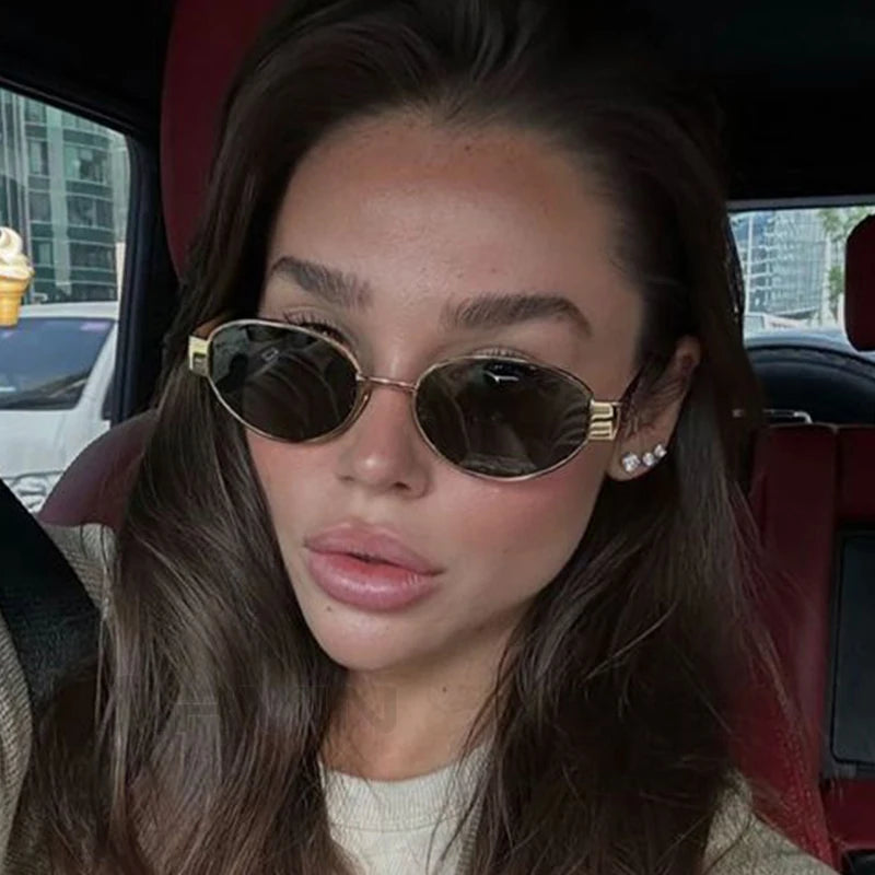 DRAVEN — Retro Oval Sunglasses – Metal Frame Luxury UV400 Eyewear