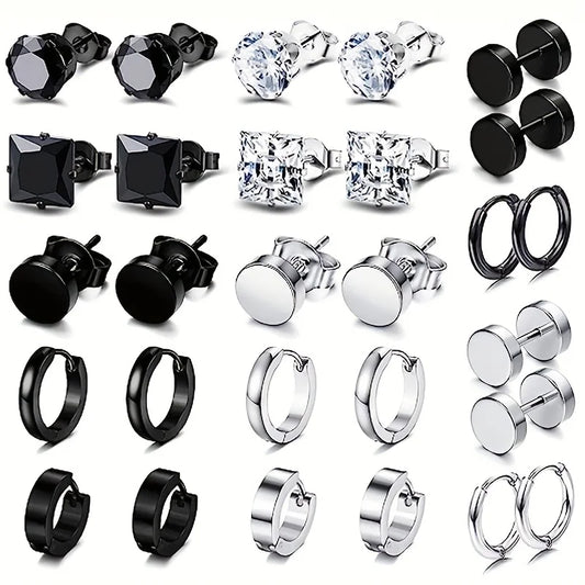 DRAVEN — Black Stainless Steel Earring Set — Rings collection | DRAVEN