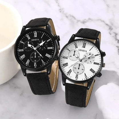 Eternal Bond – 2PCS Couple Leather Watch Set with Minimalist Design – Elegant Men's Accessory | Accessorio Uomo Elegante