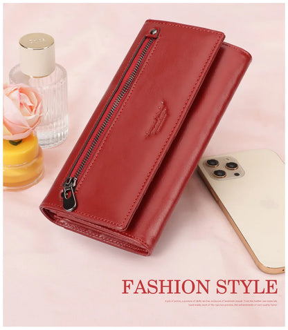 Luxury Leather Wallet Women RFID Phone Handbag Coin Purse – Elegant Men's Accessory | Accessorio Uomo Elegante