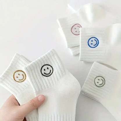 Cartoon Face Short Socks – 5 Pairs Unisex Street Style – Elegant Men's Accessory | Accessorio Uomo Elegante