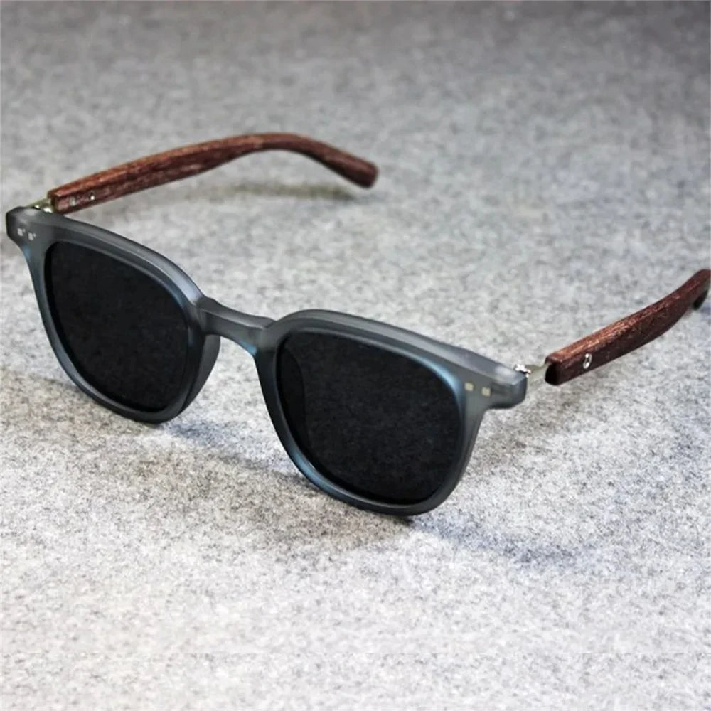 DRAVEN — Wood Grain Sunglasses – Trendy Retro Polarized Design