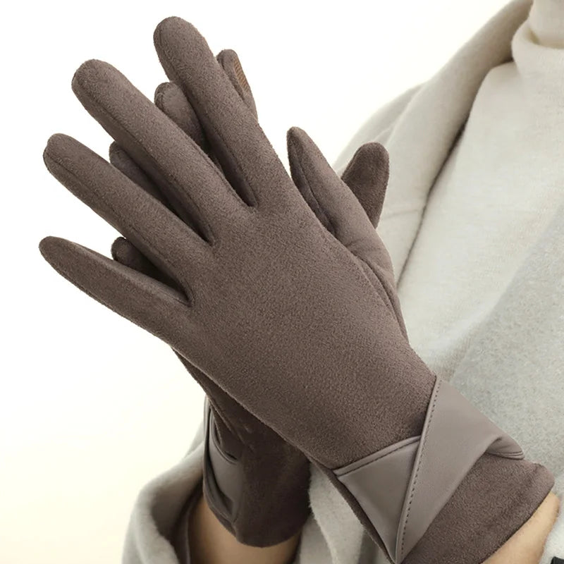 DRAVEN — Suede Touchscreen Gloves – Women’s Elegant Winter Style