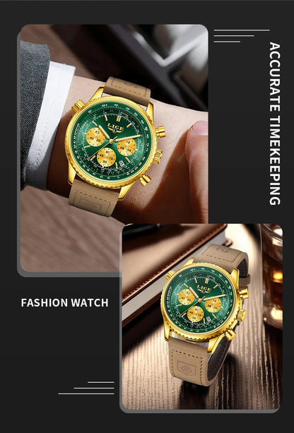 Precision in Motion – Men’s Chronograph Steel Watch with Date & Luminous Dial – Elegant Men's Accessory | Accessorio Uomo Elegante