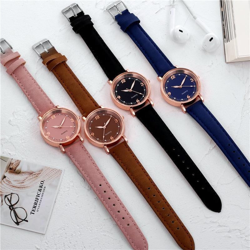DRAVEN — Soft Elegance – Women’s Leather Strap Watch with Bracelet-Inspired Design