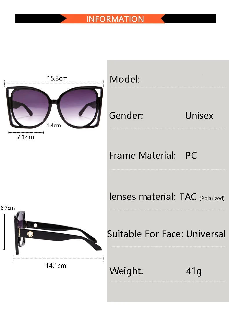 DRAVEN — Oversized Square Sunglasses – Leopard Gradient Design