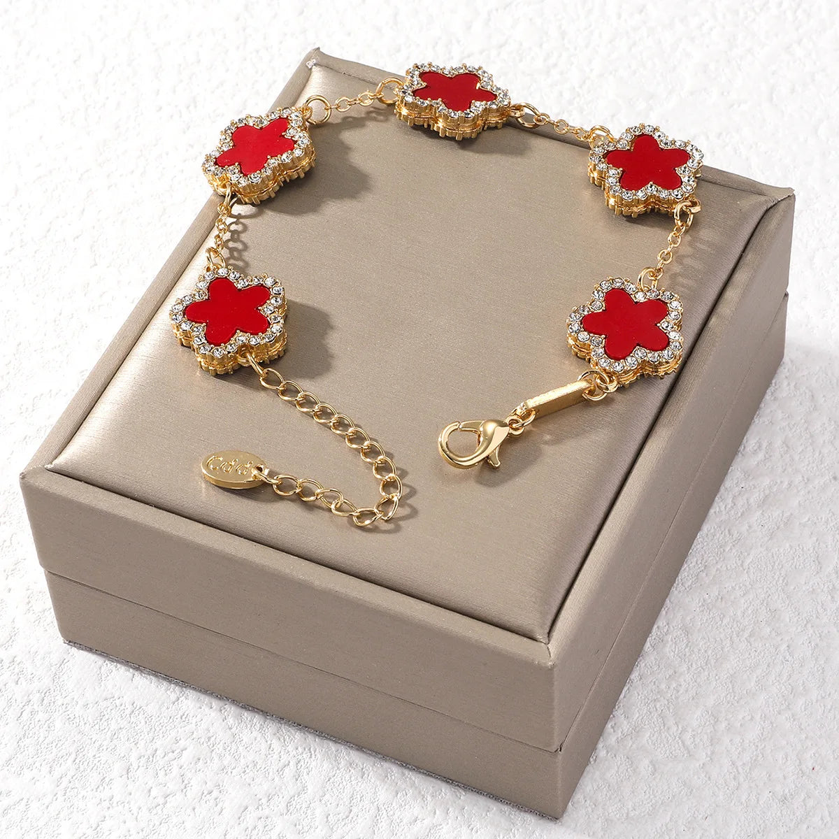 DRAVEN — Five-Flower Stone Link Bracelet