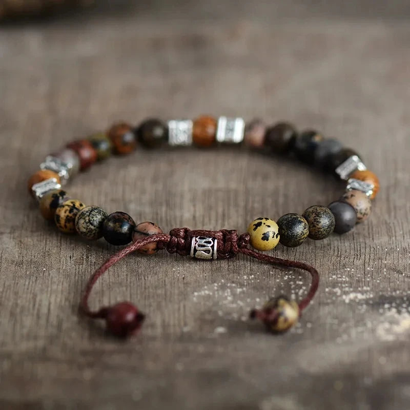 Steampunk Beaded Macrame Bracelet – Elegant Men's Accessory | Accessorio Uomo Elegante