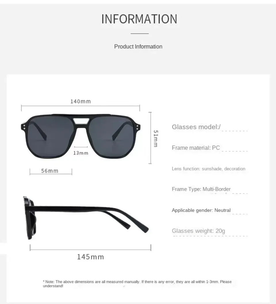 DRAVEN — Oversized Square Sunglasses – Classic Black Lens