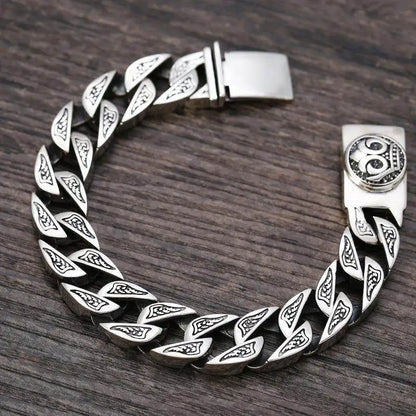 Retro 925 Silver Chain Bracelet – Elegant Men's Accessory | Accessorio Uomo Elegante