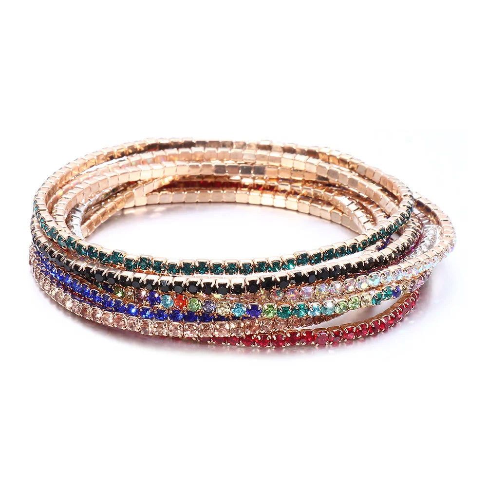 DRAVEN — Colorful Rhinestone Elastic Bracelet