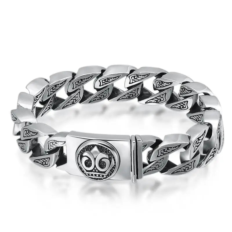 Retro 925 Silver Chain Bracelet – Elegant Men's Accessory | Accessorio Uomo Elegante