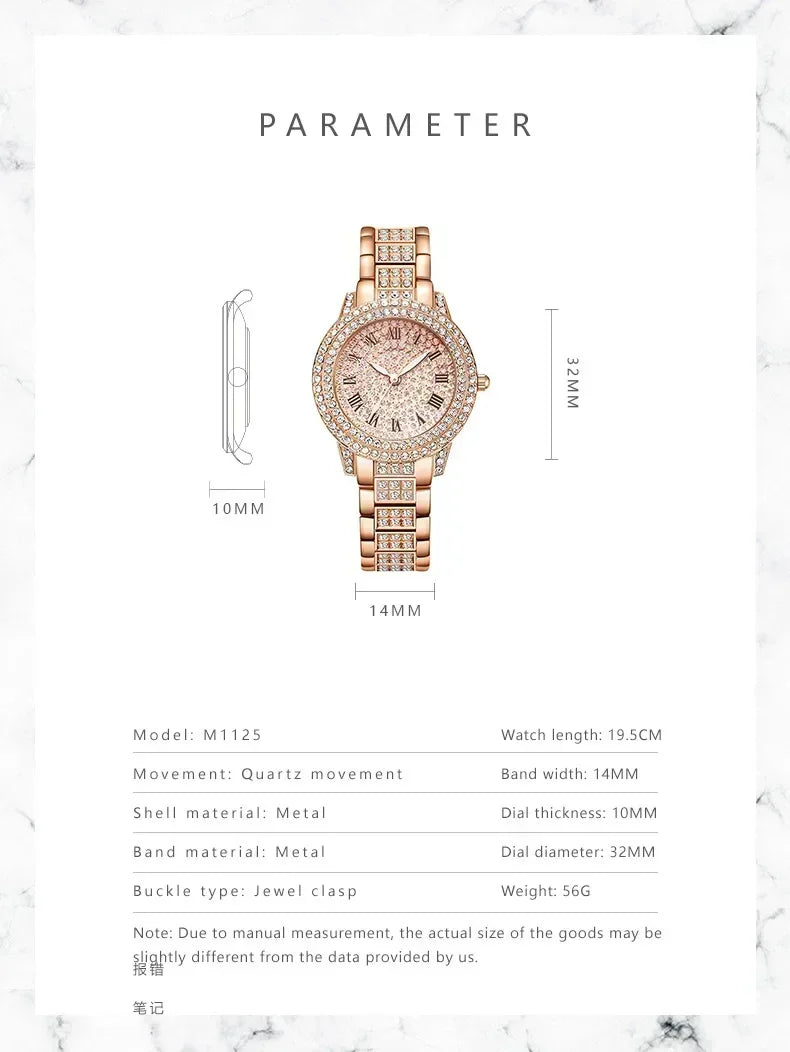 DRAVEN — Golden Muse – Women’s Gold Crystal Watch in Luxury Style