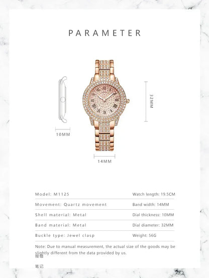 Golden Muse – Women’s Gold Crystal Watch in Luxury Style – Elegant Men's Accessory | Accessorio Uomo Elegante