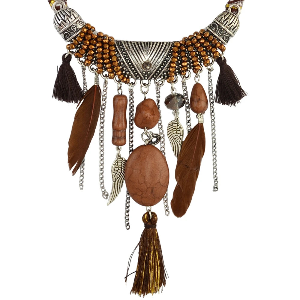 DRAVEN — Vintage Turquoise Bohemian Necklace – Unique Ethnic Design for Parties